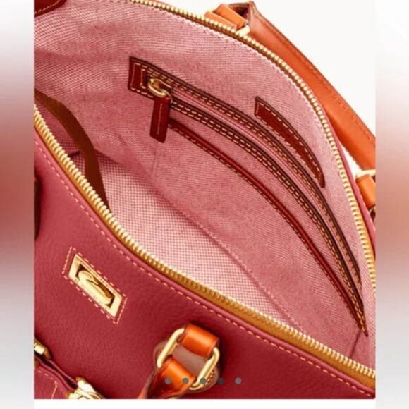 Dooney & Bourke Dillen Double Pocket cross body handbag Satchel Red - Picture 2 of 14